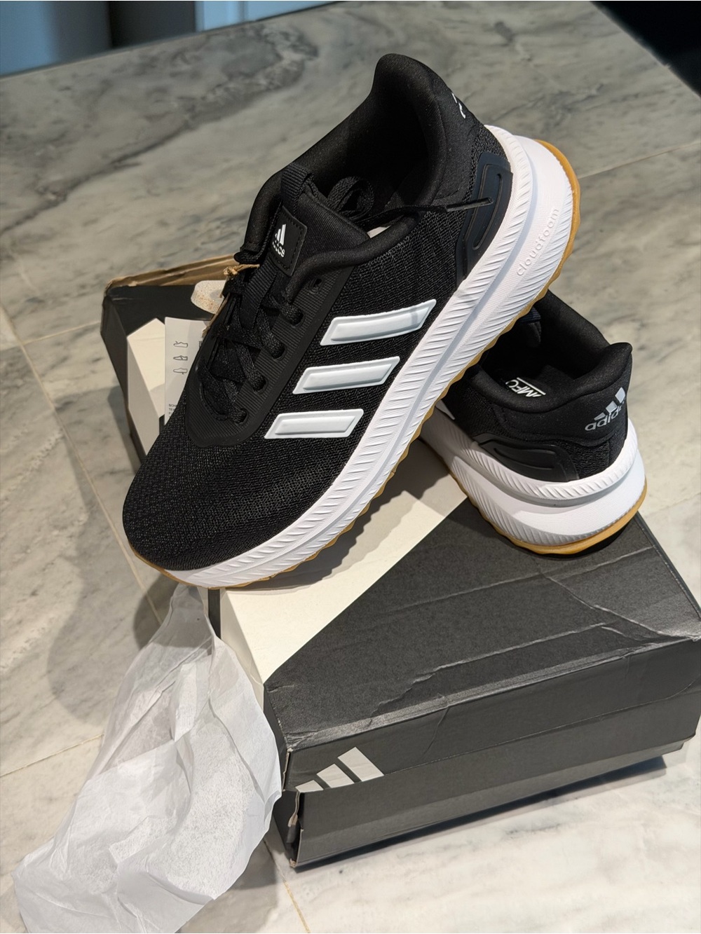 Adidas x-plrpath wide Black White Gum Sole Running Shoes